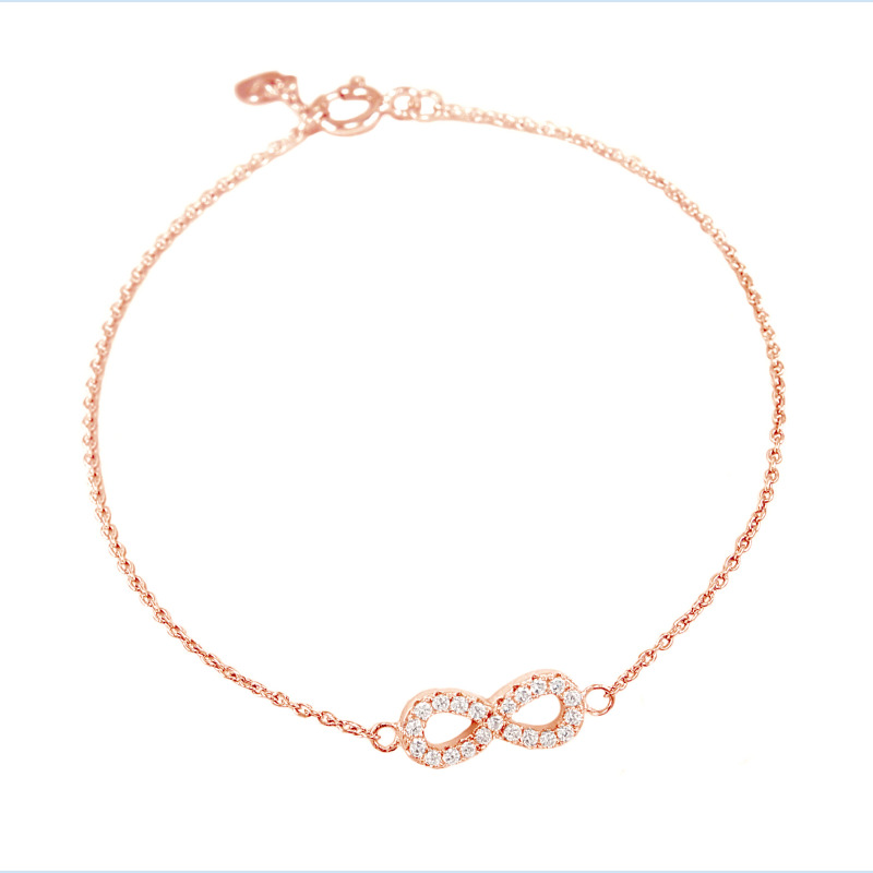 Bab043-r Sparkling Infinity Bracelet - Rose Gold