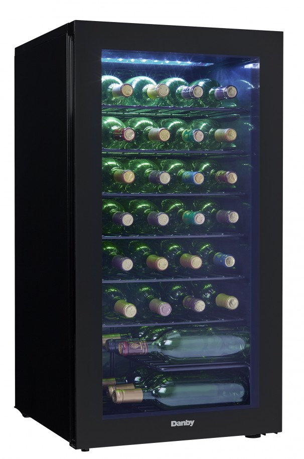 Dwc032a2bdb 36 Bottle Storage Wine Cooler With Glass Door, Black