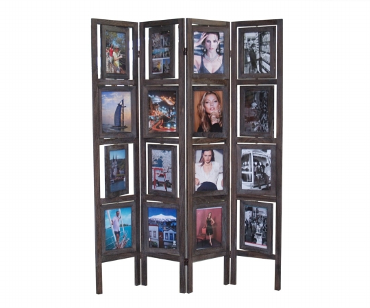 Fs16773 Oscar Ii Picture Folding Screen, Torched Brown