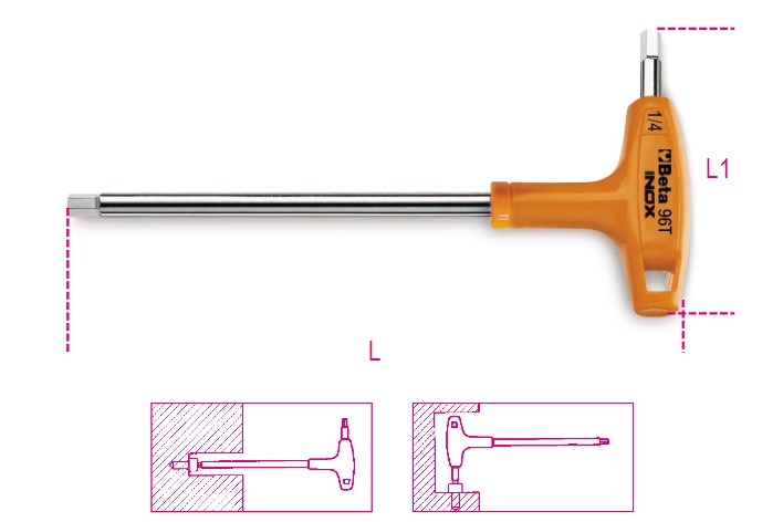 Peerless Hardware 000961868 96t Inox As 0.25 In. Offset Hexagon Key Wrench