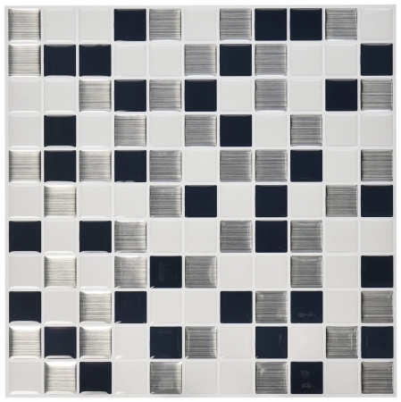 Charcoal & White Metallic Peel & Stick Tiles