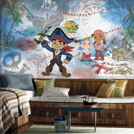 Captain Jake The Never Land Pirates X - Large Chair Rail Prepasted Mural & Ultra Strippable With 6 X 10.5 Ft.