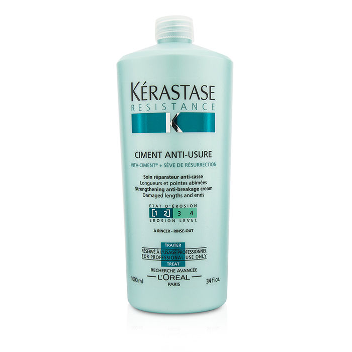 137684 Resistance Ciment Anti-usure Strengthening Anti-breakage Cream Rinse Out For Damaged Lengths & Ends, 1000 Ml-34 Oz