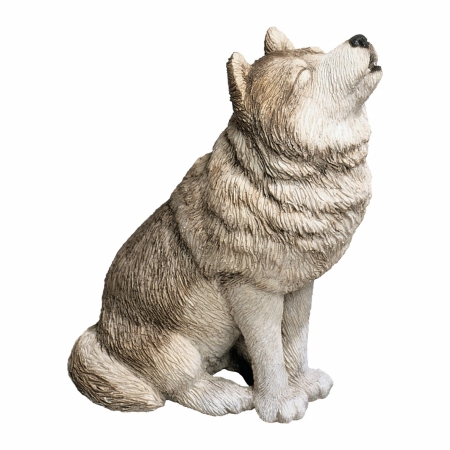 Ms502 Mid Size Gray Wolf Sculpture, Howling