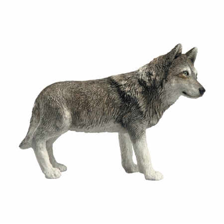 Mid Size Gray Wolf Sculpture, Standing