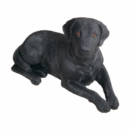 Original Size Black Labrador Retriever Sculpture, Lying