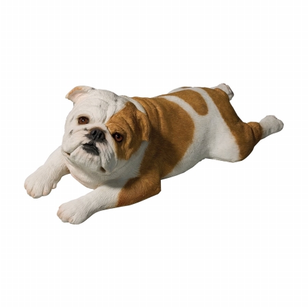 Original Size Fawn Bulldog Sculpture, Lying