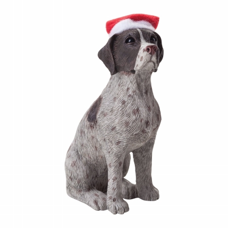 Xso11801 German Shorthaired Pointer With Red And White Scarf Christmas Ornament Sculpture