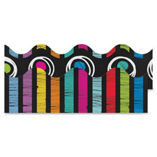 Cdp108196 Colorful Chalkboard Scalloped Borders, 13 Per Pack