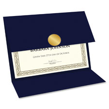 Geo47837 Double-fold Certificate Holder, Navy - 5 Per Pack