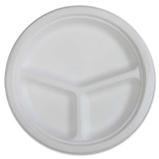 Gjo10219 3-compartment Disposable Plates, 50 Per Pack