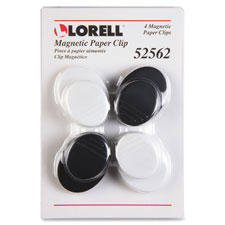 Llr52562 Plastic Cap Magnetic Paper Clips, 4 Per Pack