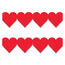 Hygloss Products Hyx33625 Red Heart Globe Design Border Strips, 12 Per Pack