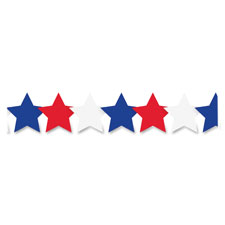 Hygloss Products Hyx33654 Patriotic Stars Border Strips, 12 Per Pack