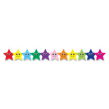 Hygloss Products Hyx33655 Colorful Happy Stars Border Strips, 12 Per Pack