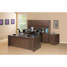 Llr69993 Walnut Laminate Office Suite Desking, 3.6 X 15.4 X 26 In.