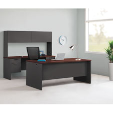 Llr97127 Mahogany & Charcoal Modular Desk Furniture