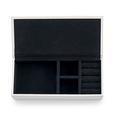 Wedding Star 4459-08 Vegan Leather Jewelry Box - White With Black