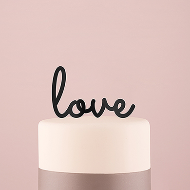 Wedding Star 9846-10 Love Acrylic Cake Topper - Black