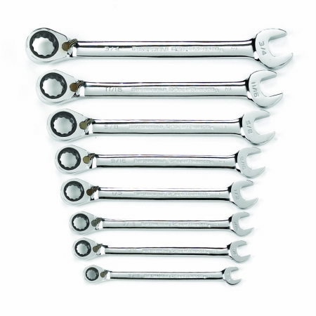 329-9533n Reversible Combination Ratcheting Wrench Set - Sae