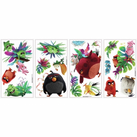 Angry Birds The Movie Rmk3211scs Peel & Stick Wall Decals, Multi Color - Pack Of 4