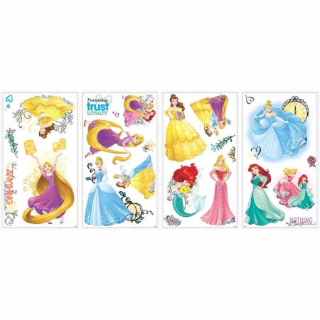 Rmk3181scs Princess Friendship Adventures Peel & Stick Wall Decals, Multi Color - Pack Of 4
