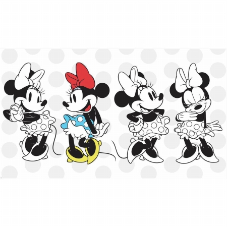 Jl1407m Minnie Rocks The Dots Xl Chair Rail Prepasted Mural 6 X 10.5 In. Ultra Strippable, Multi Color - Pack Of 4