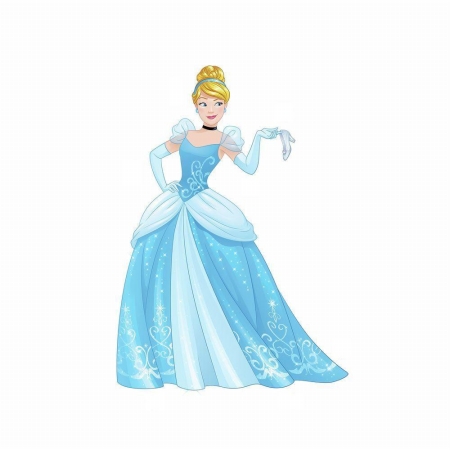 Sparkling Cinderella Peel & Stick Giant Wall Decals, Blue - Pack Of 4
