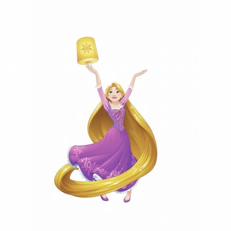 Sparkling Rapunzel Peel & Stick Giant Wall Decals, Yellow - Pack Of 4