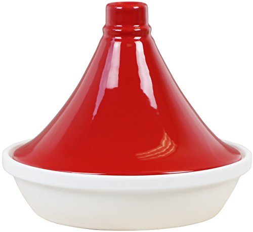 91660 Eurita Porcelaine Tagine Flame Proof, Red