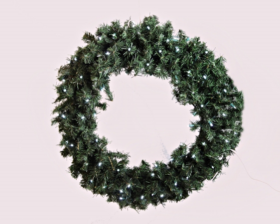 Wl-gwpn-24-lpw 24 In. Pre Lit Led Pure White Pine Christmas Wreath