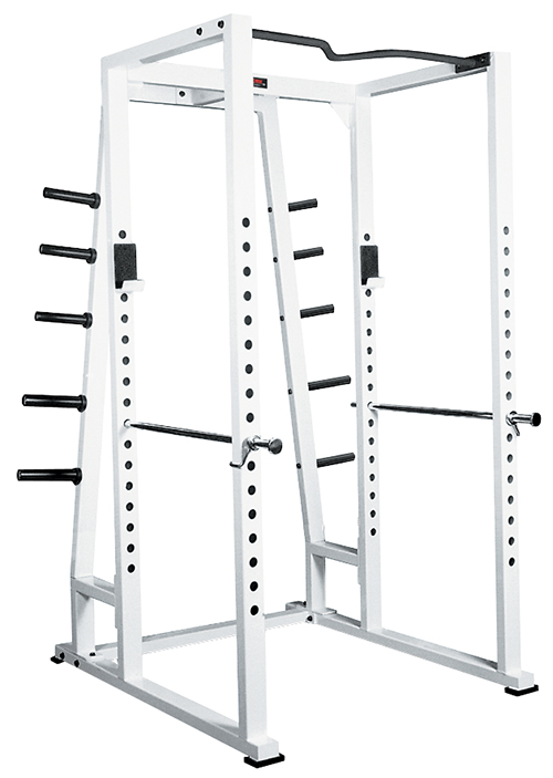 Power Rack with Weight Storage, White