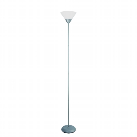 Lf1011-slv Simple Designs 1 Light Stick Torchiere Floor Lamp, Silver