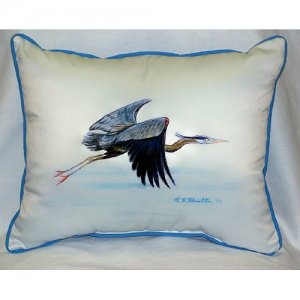 Zp327 Eddies Blue Heron Throw Pillow, 20 X 24 In.