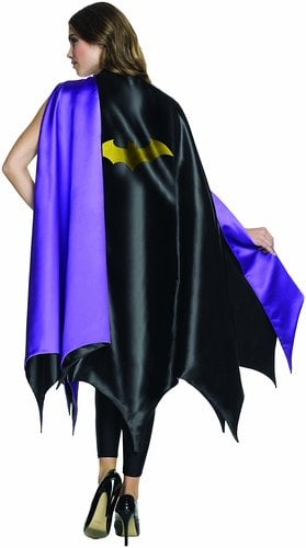 242526 Batgirl Deluxe Adult Cape, Black & Purple - One Size