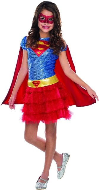 242566 Supergirl Sequin Child Costume, Red - Small