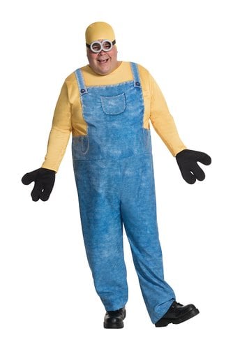 243198 Minions Movie-minion Bob Adult Costume, Yellow - Plus 1x