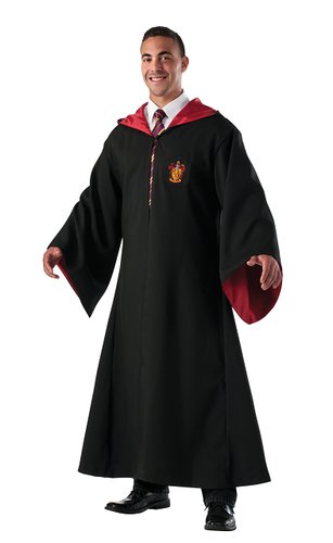 244926 Harry Potter Deluxe Replica Gryffindor Robe Adult, Black - One Size
