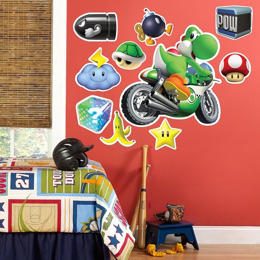 202879 Mario Kart Wii Yoshi Giant Wall Decal
