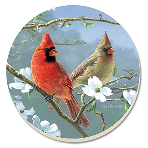 Counter Art Cart88671 Beautiful Songbirds Cardinals Coasters, Set Of 4