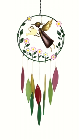 Geblueg507 Garden Angel With Small Flowers Wind Chime