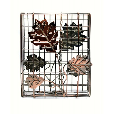 2307 Copper Decorative Leaf Large Seed Cake Cage