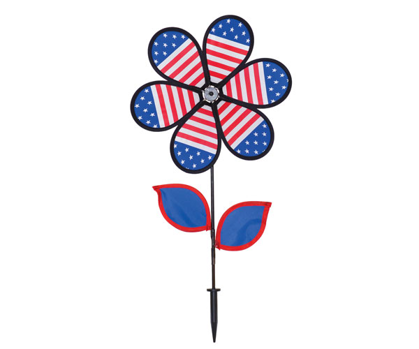 Itb2788 12 In. Patriotic Flower Spinner With Leaves
