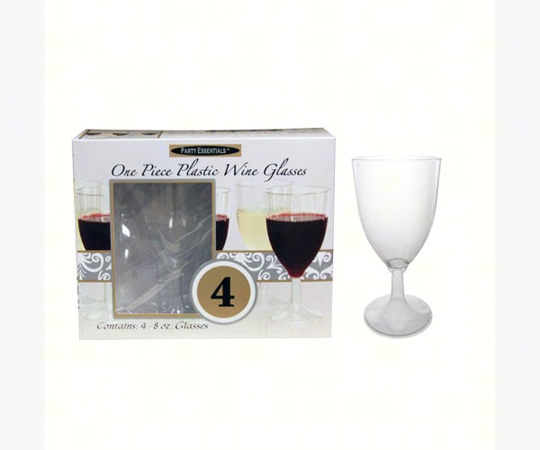 North West Enterprises Nwen8124 4 Wine Glasses Box Set, Clear - 8 Oz