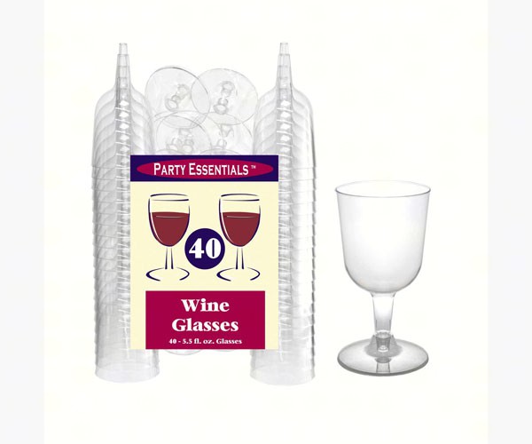 North West Enterprises Nwewine51040 40 Wine Glasses, Clear - 2 Piece