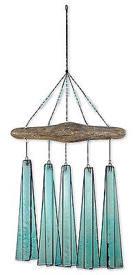 Sv91428 Turquoise Sea Glass Wind Chime