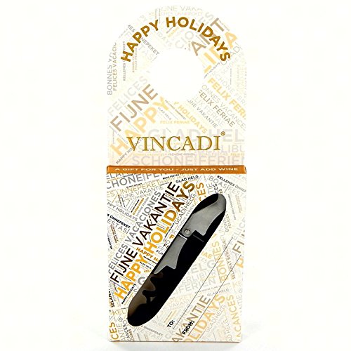 Vin873 Happy Holidays Bottleneck Gift Tag With Corkscrew