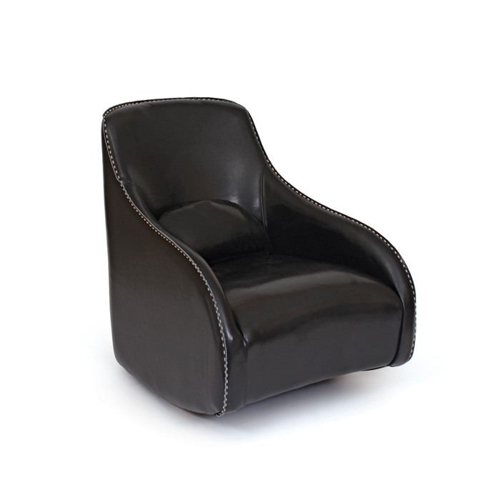 Cicso 19874 Black Contemporary Style Leather Chair, 29 X 34 In.