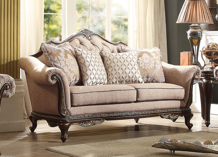 Homelegance 19359-2 Bonaventure Park Collection Love Seat, Brown Chenille - 81.75 X 41 X 41 In.