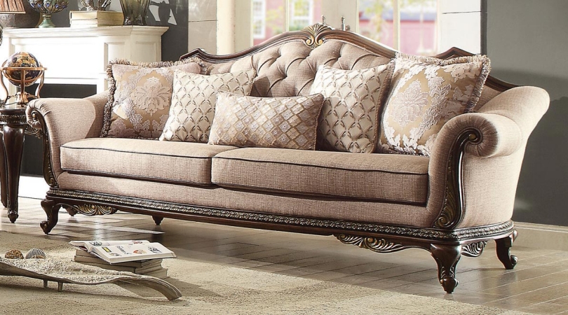 Homelegance 19359-3 Bonaventure Park Collection Sofa, Brown Chenille - 97.5 X 41 X 41 In.